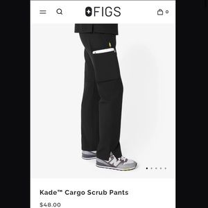 Figs Kade Scrub Black Cargo Pants Size XS